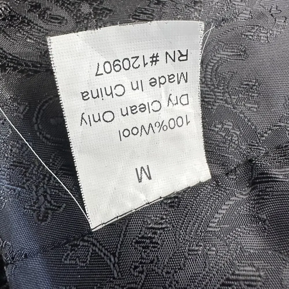 Rockin Sartorial Black 100% Wool Suit Vest Men’s Size M